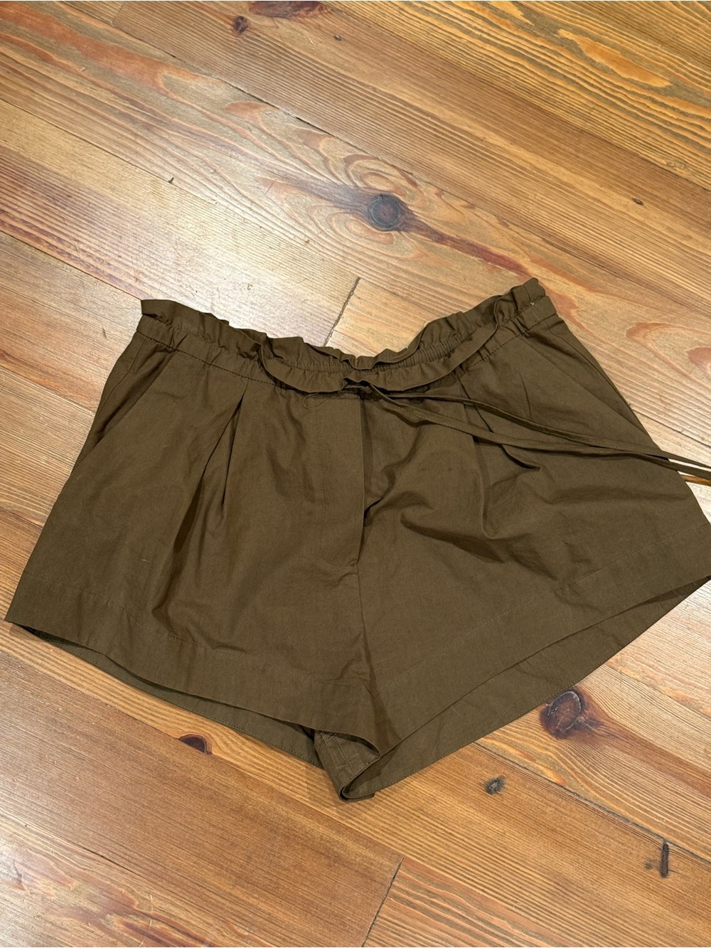 Zara Olive Green Paperbag Shorts